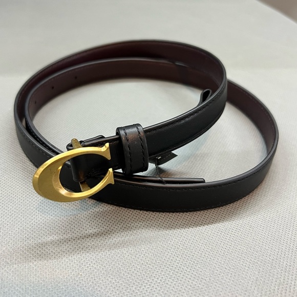 NWT Coach Signature Buckle Leather Belt, 18 Mm Sz M - Picture 1 of 5